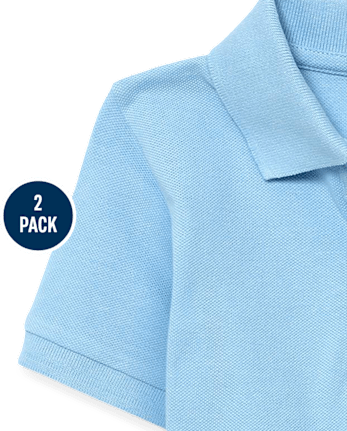 Lot de 2 polos uniformes en piqué pour bébés et tout-petits garçons