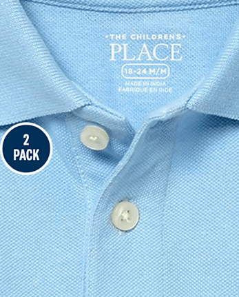 Lot de 2 polos uniformes en piqué pour bébés et tout-petits garçons