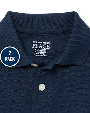 Polo de piqué de uniforme para bebés y niños pequeños, paquete de 2