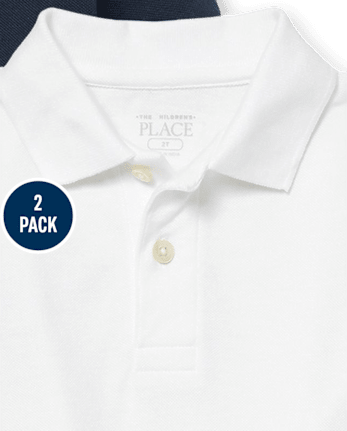Polo de piqué de uniforme para bebés y niños pequeños, paquete de 2