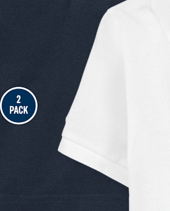 Polo de piqué de uniforme para bebés y niños pequeños, paquete de 2