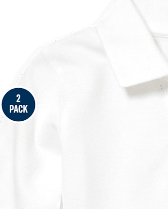 Polo de piqué de manga larga uniforme para bebés y niños pequeños, paquete de 2