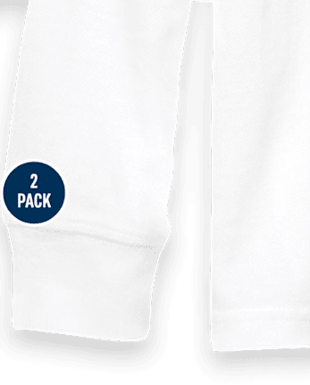 Polo de piqué de manga larga uniforme para bebés y niños pequeños, paquete de 2