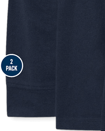Baby And Toddler Boys Uniform Soft Pique Polo 2-Pack