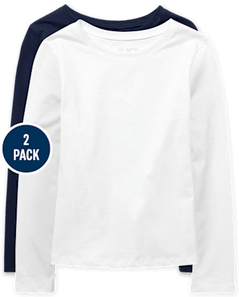 Lot de 2 t-shirts superposés de base pour filles