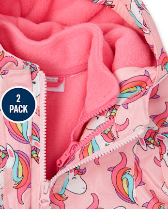 Ensemble veste et salopette de neige 3 en 1 Licorne pour toute-petite fille