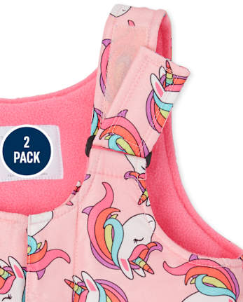 Ensemble veste et salopette de neige 3 en 1 Licorne pour toute-petite fille