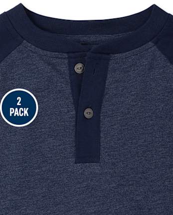 Boys Raglan Henley Top 2-Pack