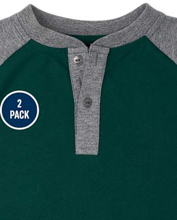 Boys Raglan Henley Top 2-Pack