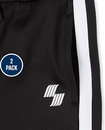 Boys Side Stripe Performance Jogger Pants 2-Pack