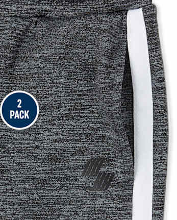 Boys Side Stripe Performance Jogger Pants 2-Pack