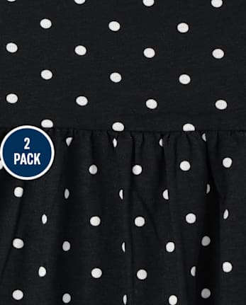 Toddler Girls Leopard Dot Tunic Top 2-Pack