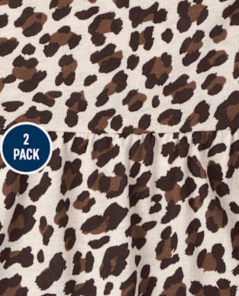 Toddler Girls Leopard Dot Tunic Top 2-Pack