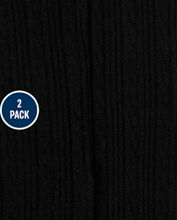 Girls Cable Knit Tights 2-Pack