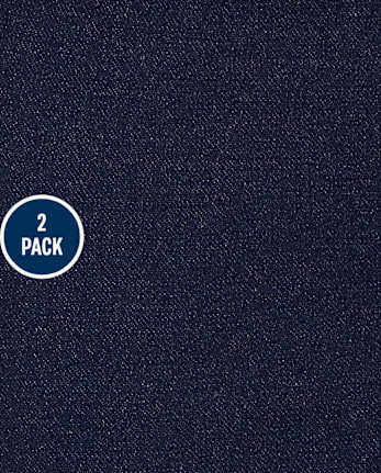 Girls Faux Denim Fleece Lined Leggings 2-Pack