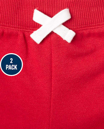 Baby And Toddler Boys Active Side Stripe Fleece Jogger Pants 2-Pack