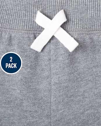 Baby And Toddler Boys Active Side Stripe Fleece Jogger Pants 2-Pack