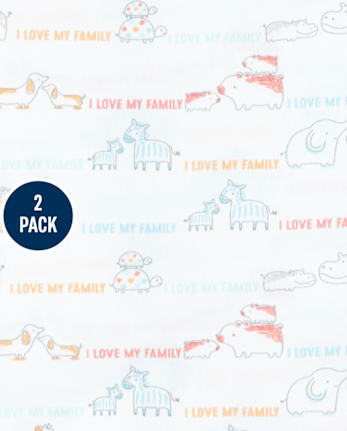 Baby Doodle Animals Swaddle Blanket 2-Pack
