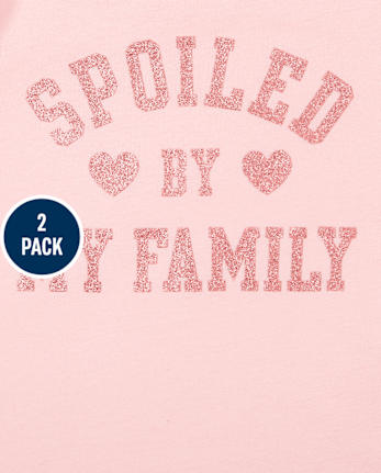 Baby And Toddler Girls Family Graphic Tee 2-Pack