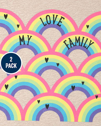Baby And Toddler Girls Family Graphic Tee 2-Pack
