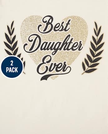 Girls Mom Daughter Graphic Tee 2-Pack