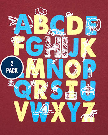 Baby And Toddler Boys ABC 123 Graphic Tee 2-Pack