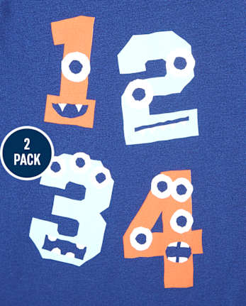 Baby And Toddler Boys ABC 123 Graphic Tee 2-Pack