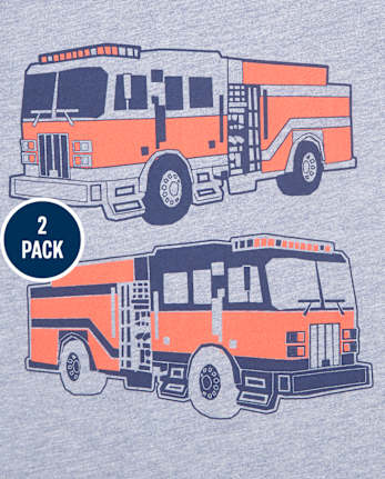 Paquete de 2 camisetas con gráfico de vehículos para bebés y niños pequeños