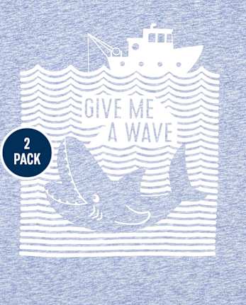 Paquete de 2 camisetas con estampado de animales para bebés y niños pequeños