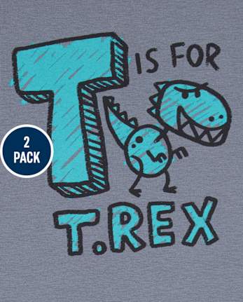 Lot de 2 t-shirts graphiques avec lettres et chiffres pour bébés et tout-petits garçons