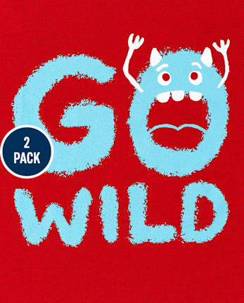 Lot de 2 t-shirts à motif Wild Chaos pour bébés et tout-petits garçons