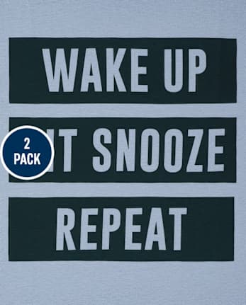 Boys Wake Up And Homework Graphic Tee 2-Pack