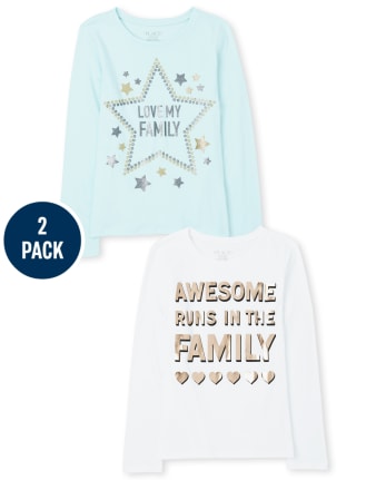 Girls Family Graphic Tee 2-Pack