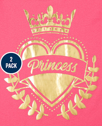 Lot de 2 t-shirts graphiques princesse pour filles
