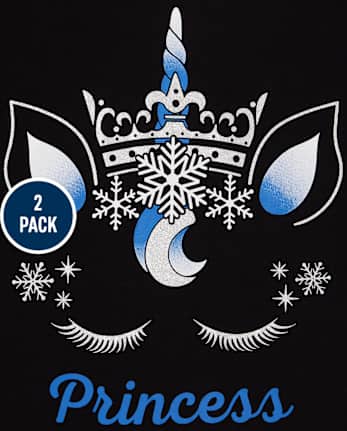 Lot de 2 t-shirts graphiques princesse pour filles