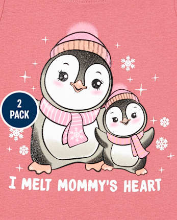 Baby And Toddler Girls Family Graphic Tee 2-Pack