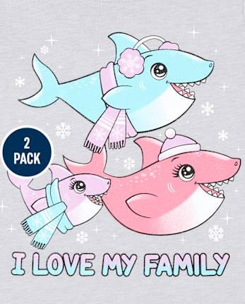 Baby And Toddler Girls Family Graphic Tee 2-Pack