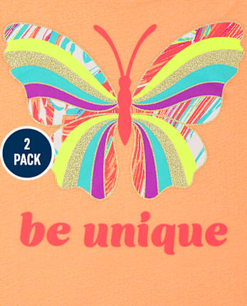 Paquete de 2 camisetas con estampado de animales para niñas