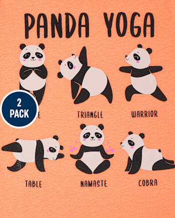 Girls Panda Avocado Graphic Tee 2-Pack
