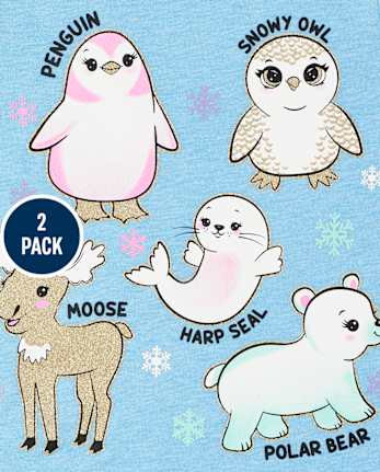 Toddler Girls Animals Graphic Tee 2-Pack
