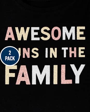 Toddler Girls Family Graphic Tee 2-Pack