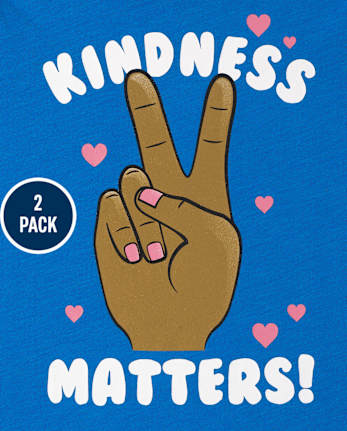 Lot de 2 t-shirts graphiques Kindness Squad pour filles