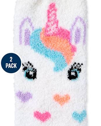 Girls Unicorn Cozy Socks 2-Pack - MULTI | The Children's Place