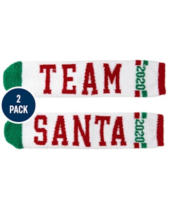 Lot de 2 paires de chaussettes confortables Team Santa unisexe pour adulte