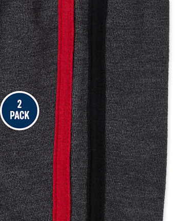 Lot de 2 pantalons de jogging actifs en polaire à rayures latérales pour bébés et tout-petits garçons