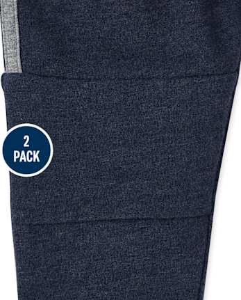 Lot de 2 pantalons de jogging actifs en polaire à rayures latérales pour bébés et tout-petits garçons