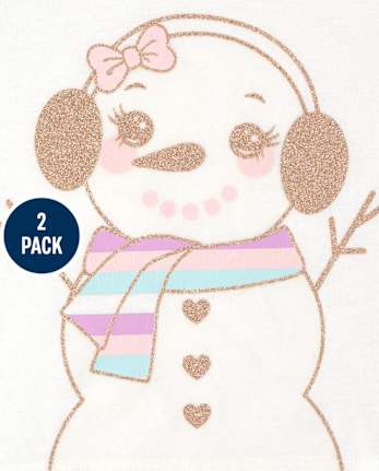 Toddler Girls Glitter Top 2-Pack