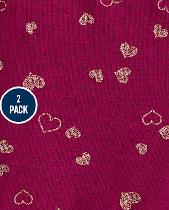 Toddler Girls Floral Glitter Leggings 2-Pack