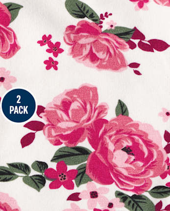 Toddler Girls Floral Glitter Leggings 2-Pack