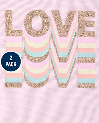 Toddler Girls Love Thermal Top 2-Pack